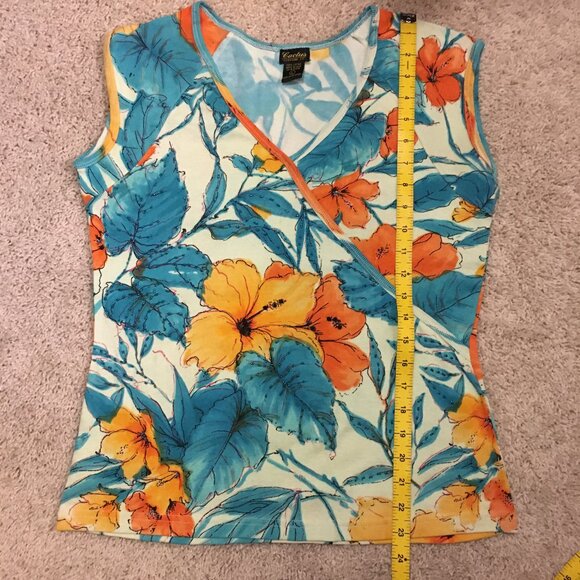 Vintage Graphic Hawaiian Orange Tropical Sequin & Cotton Top - Picture 14 of 15